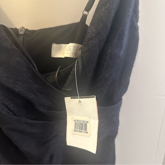 NWT Astr the Label Size S Bastille Faux Wrap Midi Dress Black Python Slit - Picture 11 of 13